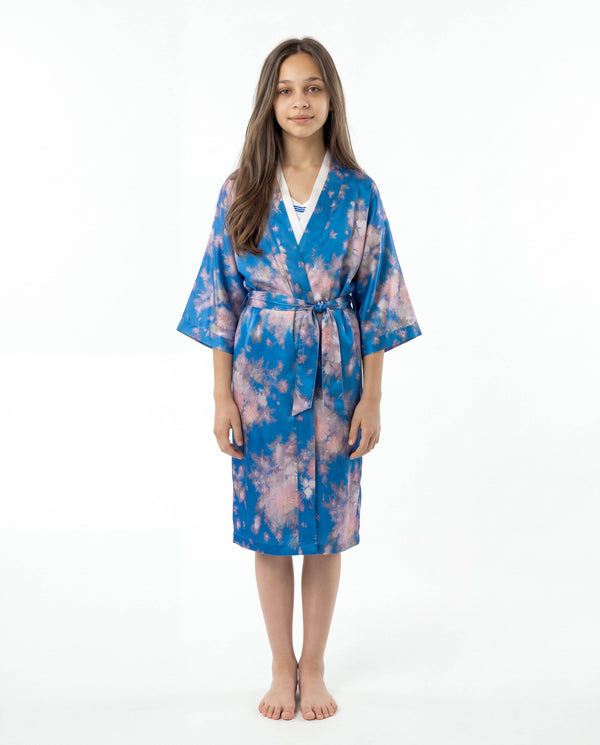 Elegant Dress – Traditional Floral Print Long Robe with Belt