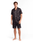Men’s Silk Short Sleeve Set – Suit Collar Loungewear Set