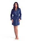 Women's Solid-Tone Minimalist Robe – Relaxed Fit Plush Loungewear