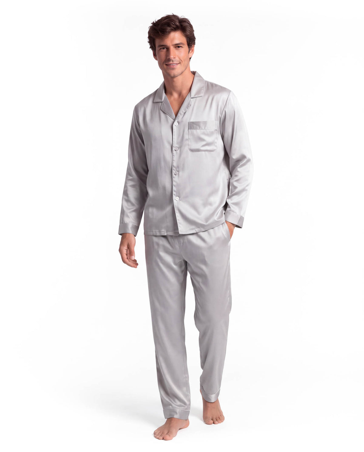 Men’s Pajama Set – Lightweight Long Sleeve Lounge &amp; Sleepwear for Home Comfort
