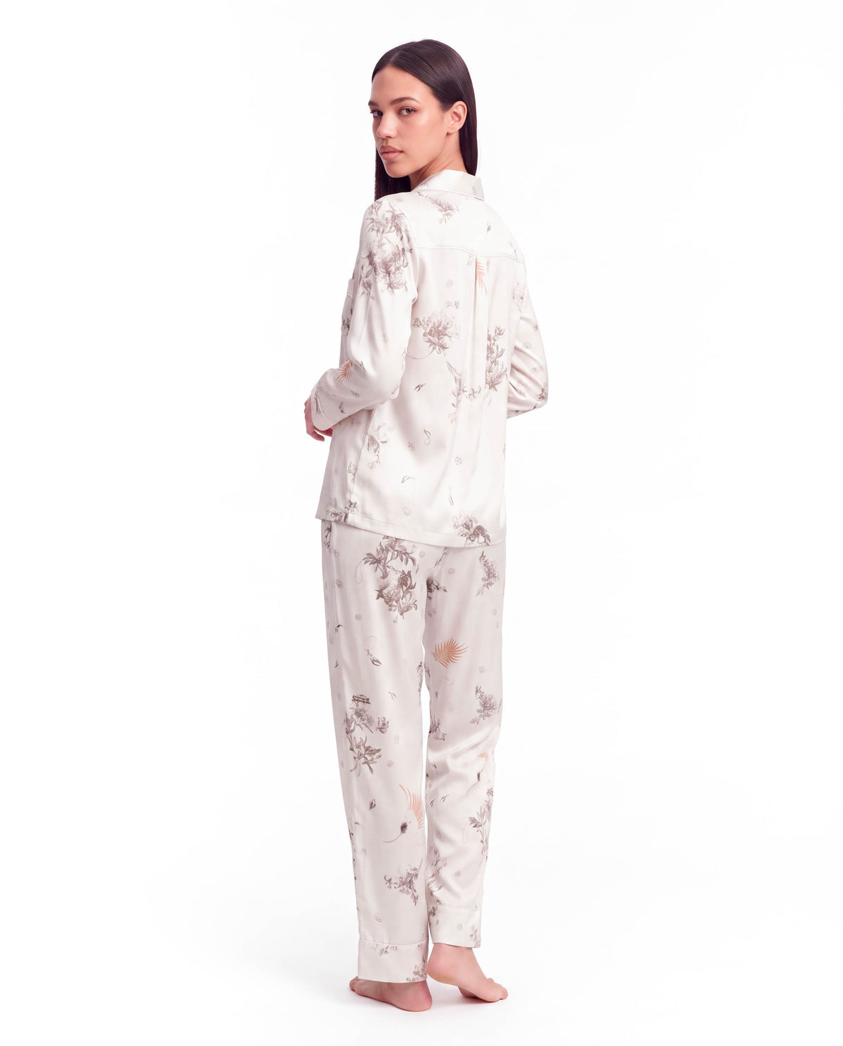 Silk Pajama Set for Women – Long Sleeve &amp; Pants | Soft, Breathable Loungewear