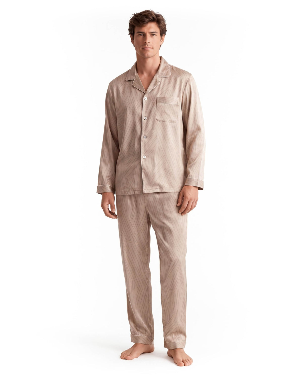 Men’s Pajama Set – Lightweight Long &amp; Short Sleeve Sleepwear for All Seasons
