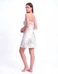 Women’s Puff-Sleeve Halter Neck Dress – Printed Casual Nightgown