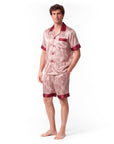 Men’s Silk-Like Pajama Set – Luxurious Paisley Pattern Sleepwear