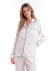 Silk Pajama Set for Women – Soft, Breathable, Luxury Sleepwear with Long Sleeves & Pants