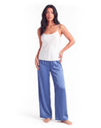 Women's Satin Wide-Leg Pants – Elastic High Waist with Draped Silhouette