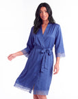 New Summer Thin Solid Color Stitching Lace Long Nightgown Robe – Luxury and Noble Home Clothes for Relaxation