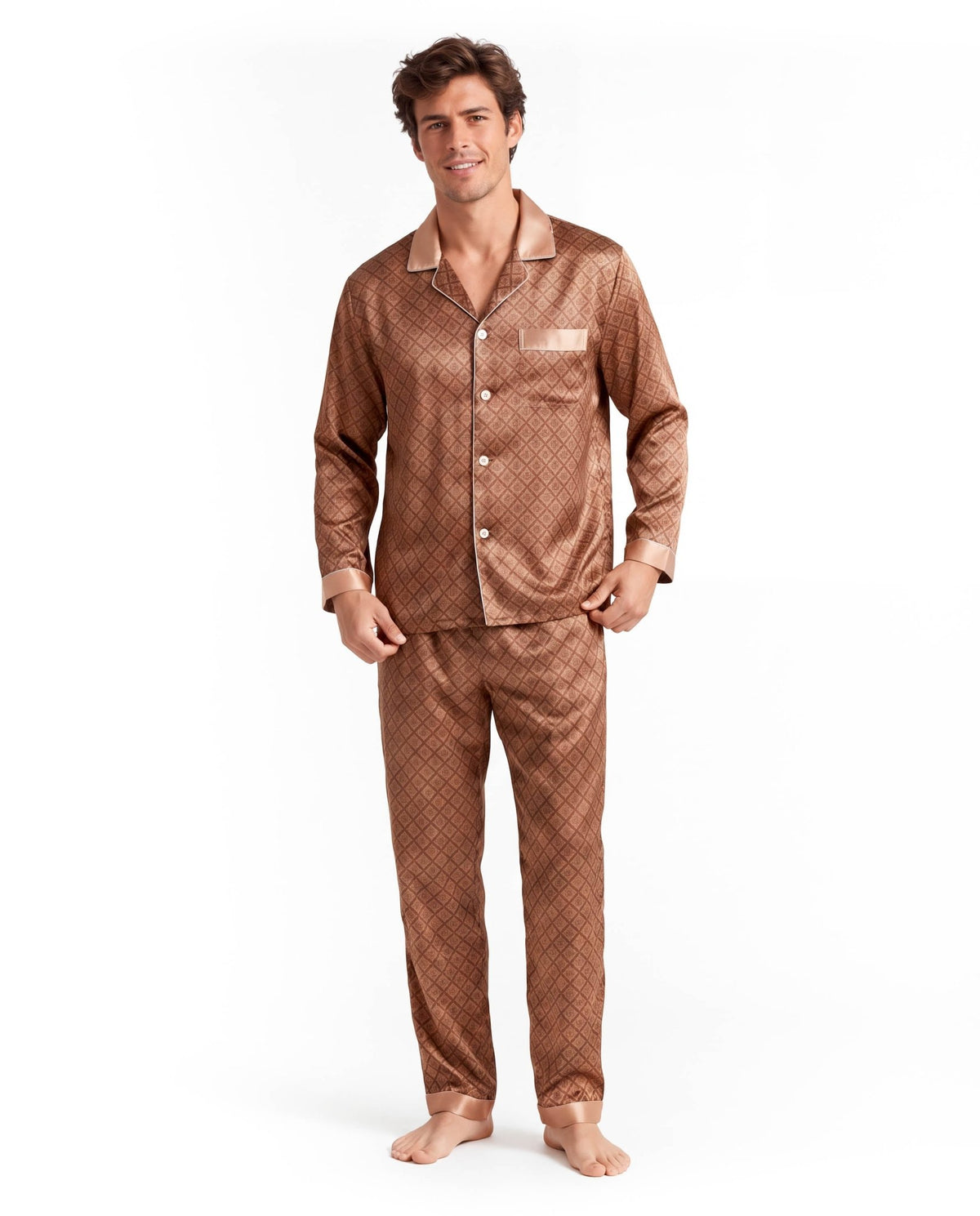 Men’s Pajama Set – Lightweight Long &amp; Short Sleeve Sleepwear for All Seasons