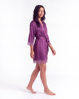 New Summer Thin Solid Color Stitching Lace Long Nightgown Robe – Luxury and Noble Home Clothes for Relaxation