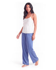 Women's Satin Wide-Leg Pants – Elastic High Waist with Draped Silhouette