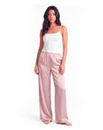 Women's Satin Wide-Leg Pants – Elastic High Waist with Draped Silhouette