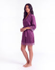New Summer Thin Solid Color Stitching Lace Long Nightgown Robe – Luxury and Noble Home Clothes for Relaxation