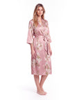 Women's Longline Belted Robe – Soft Three-Quarter Sleeve Loungewear & Sleepwear