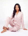 Women’s Pajama Set – Long Sleeve and Full-Length Trousers with Turn-Down Collar
