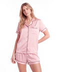 Women's Short-Sleeved Pajama Set with Shorts – Comfortable Home Wear for Relaxation