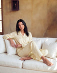 Women’s Pajama Set – Long Sleeve and Full-Length Trousers with Turn-Down Collar
