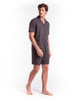 Men’s Pajama Set – Short Sleeve Loose Fit Sleepwear & Homewear Suit