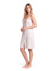 Silk Mini Nightgown – Elegant Lace Trim & Flattering Side Slit