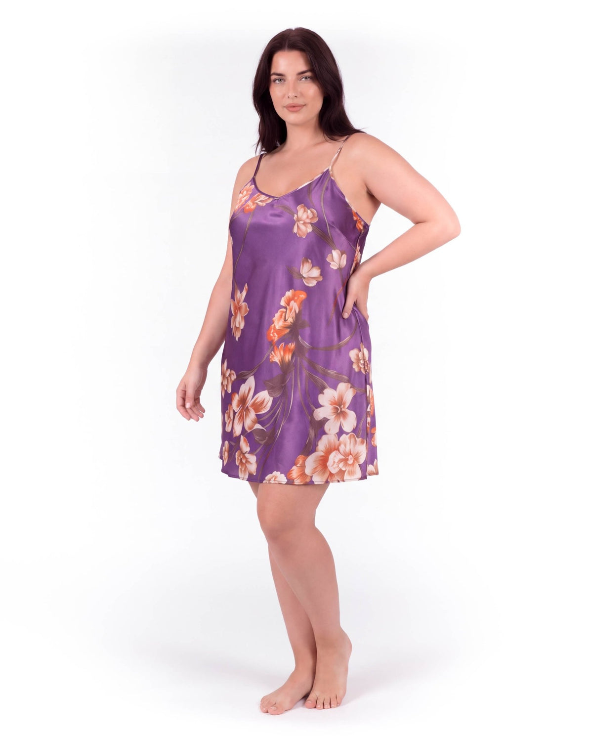 Women's Printed Camisole Nightdress – Plus Size Loose Fit Sleeveless Sleep Dress