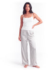 Women's Satin Wide-Leg Pants – Elastic High Waist with Draped Silhouette