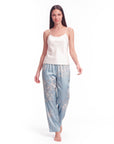 Women’s Plant Print Sleep Pants – Breathable Casual Long Lounge Trousers with Relaxed Fit