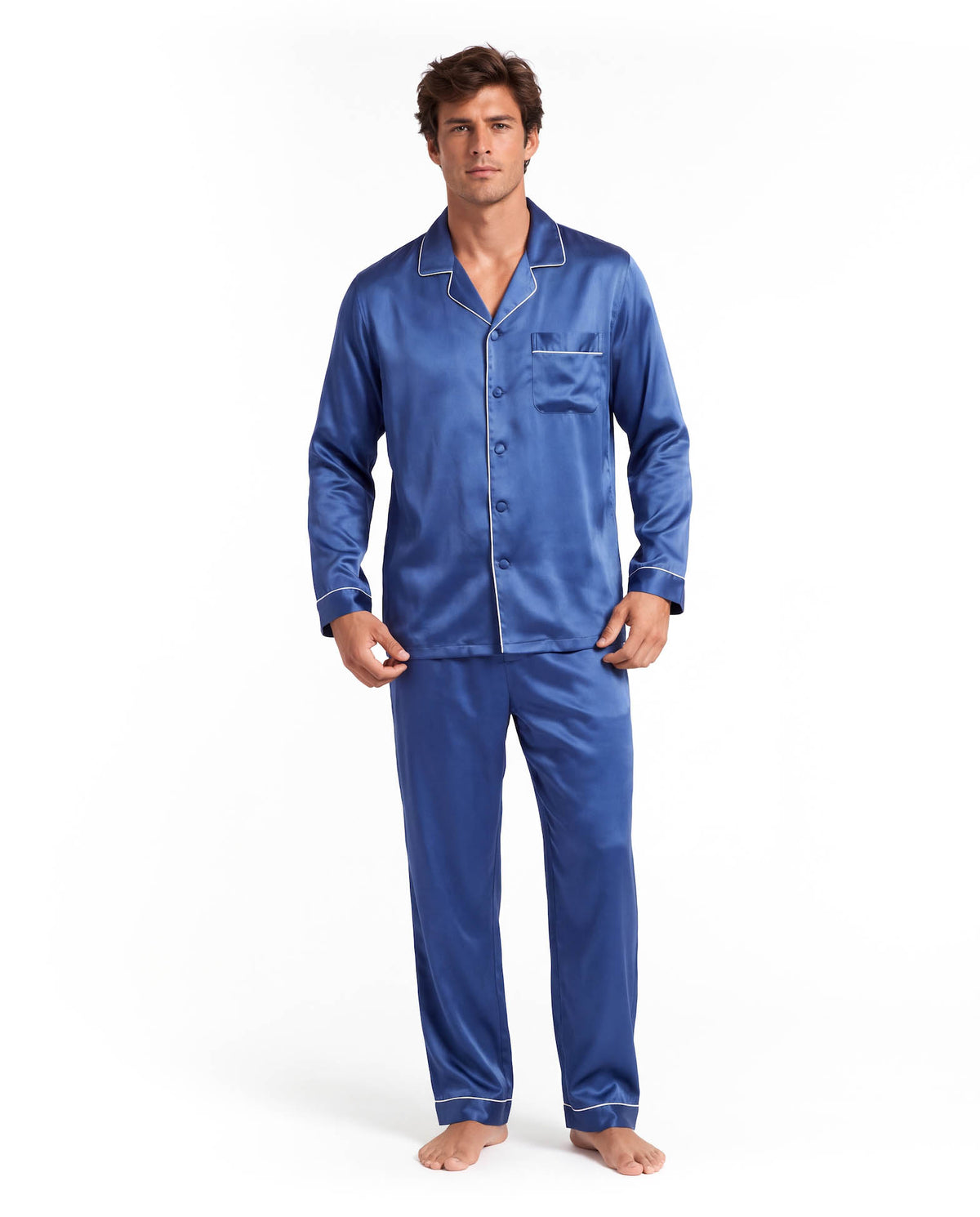 Men’s Pajama Set – Lightweight Long Sleeve Lounge &amp; Sleepwear for Home Comfort