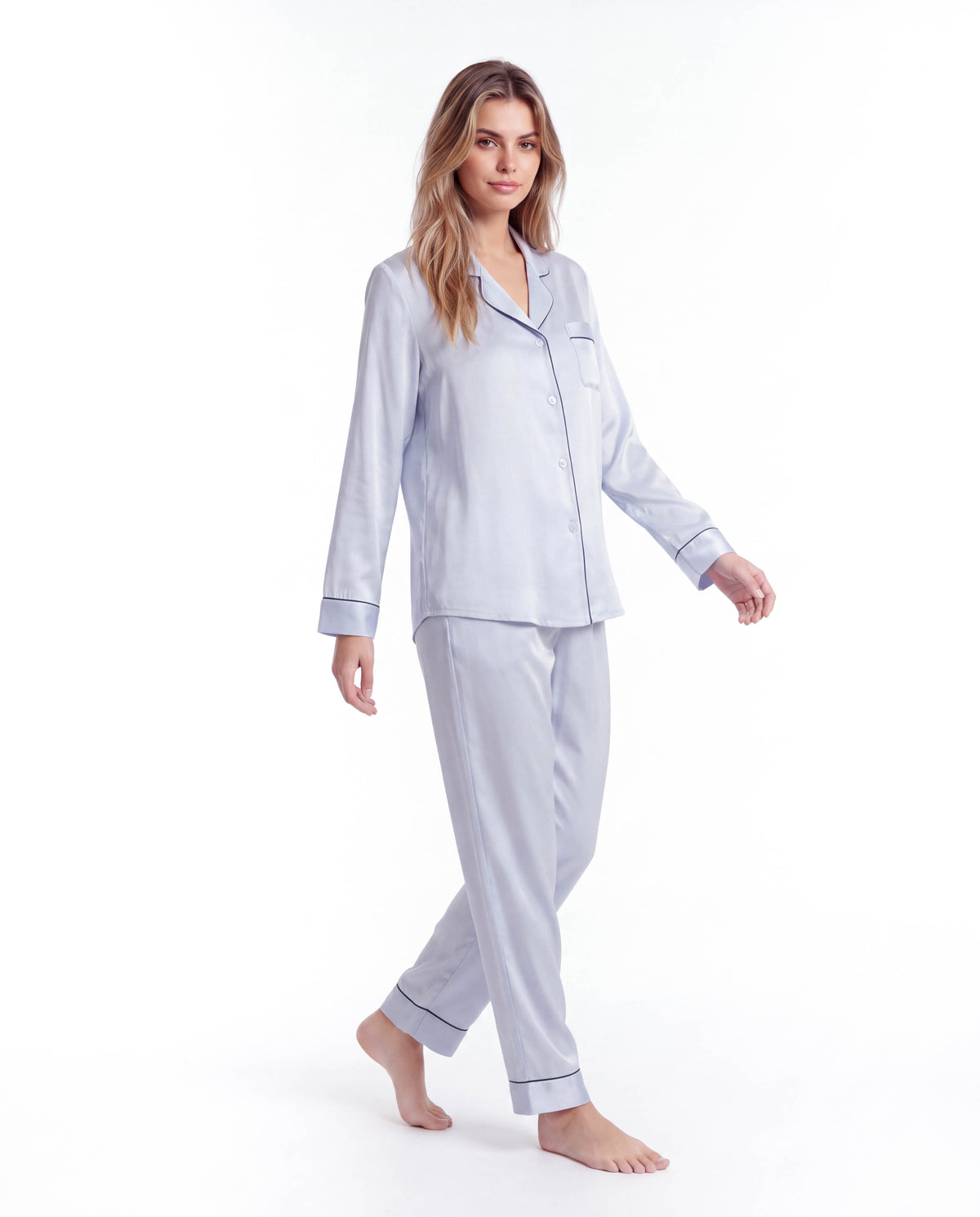 Silk Pajama Set for Women – Soft, Breathable, Luxury Sleepwear with Long Sleeves &amp; Pants