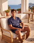 Men’s Pajama Set – Short Sleeve Loose Fit Sleepwear & Homewear Suit