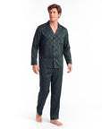 Men’s Long-Sleeve Pajama Set – Two-Piece Plaid Loungewear