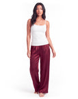 Women's Satin Wide-Leg Pants – Elastic High Waist with Draped Silhouette
