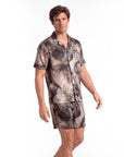 Men’s Pajama Set – Short Sleeve Loose Fit Sleepwear & Homewear Suit