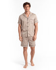 Men’s Pajama Set – Short Sleeve Loose Fit Sleepwear & Homewear Suit
