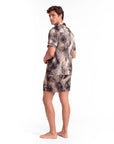 Men’s Pajama Set – Short Sleeve Loose Fit Sleepwear & Homewear Suit