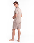 Men’s Pajama Set – Short Sleeve Loose Fit Sleepwear & Homewear Suit