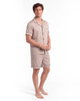 Men’s Pajama Set – Short Sleeve Loose Fit Sleepwear & Homewear Suit