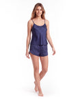Women's Chiffon Pajamas – Sexy Sleeveless Two-Piece Set with Shorts for Summer Home Wear