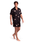 Men’s Pajama Set – Short Sleeve Loose Fit Sleepwear & Homewear Suit