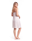 Silk Mini Nightgown – Elegant Lace Trim & Flattering Side Slit