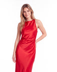 Elegant Sleeveless Midi Dress for Women – Chic Summer Fashion in Solid Color