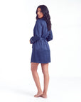 Women's Solid-Tone Minimalist Robe – Relaxed Fit Plush Loungewear