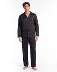 Men’s Long-Sleeve Pajama Set – Two-Piece Plaid Loungewear