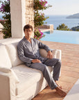 Men’s Cooling Pajama Set – Breathable Long Sleeve Sleepwear for Night Comfort