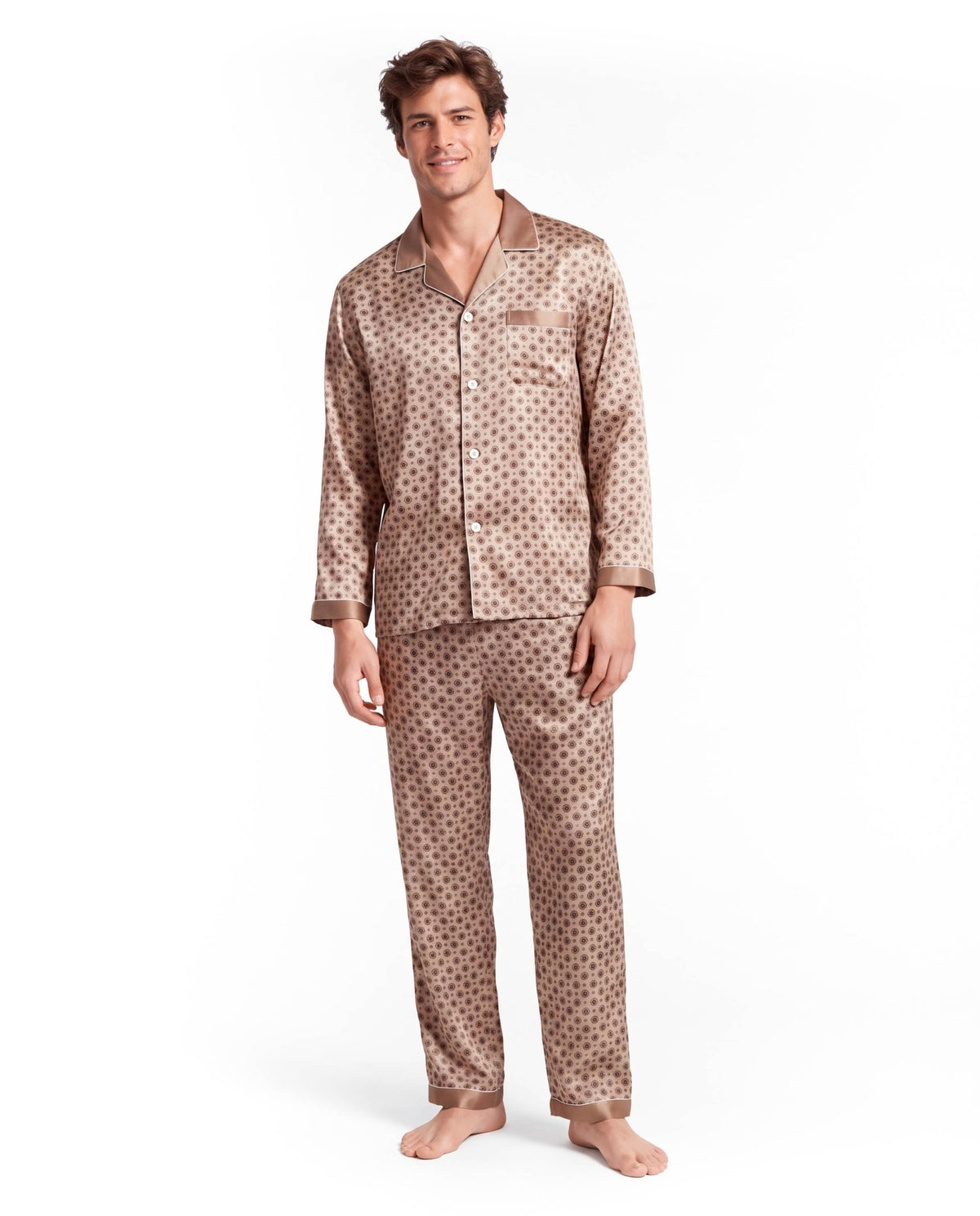 Men’s Pajama Set – Lightweight Long &amp; Short Sleeve Sleepwear for All Seasons