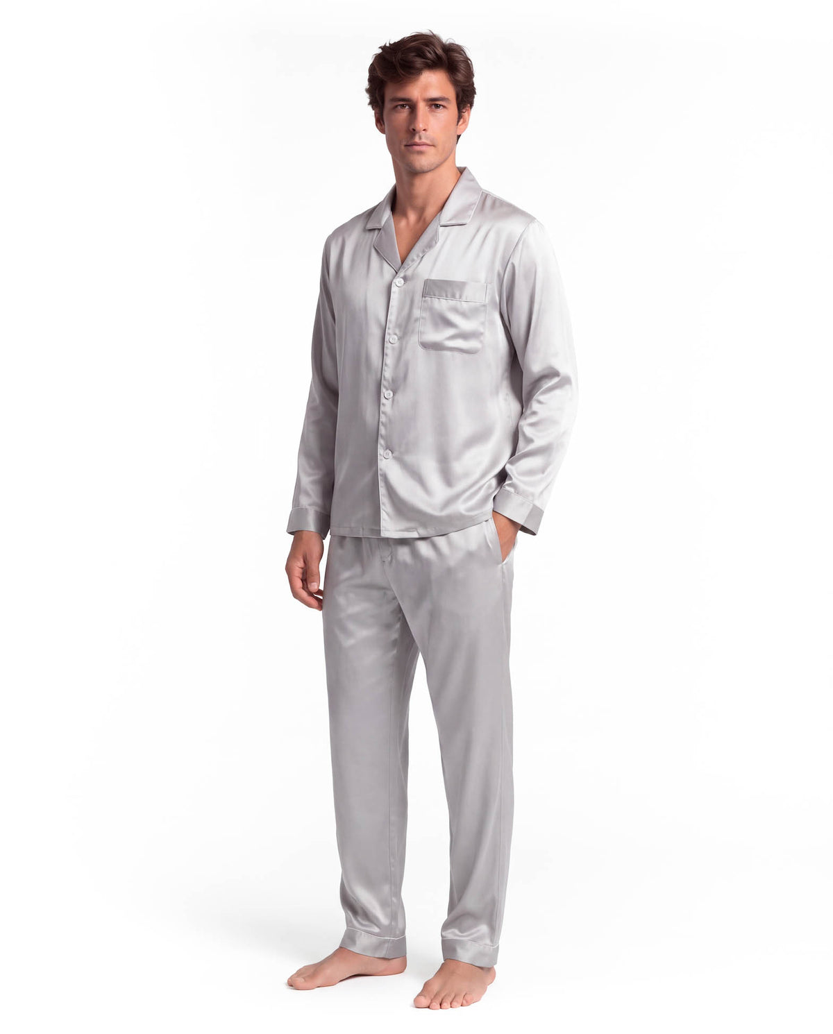 Men’s Pajama Set – Lightweight Long Sleeve Lounge &amp; Sleepwear for Home Comfort