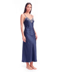 Arabella Silk Maxi Nightgown – Elegant Lace Trim Sleepwear for Women