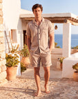 Men’s Pajama Set – Short Sleeve Loose Fit Sleepwear & Homewear Suit