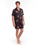 Men’s Pajama Set – Short Sleeve Loose Fit Sleepwear & Homewear Suit