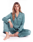 Silk Pajama Set for Women – Soft, Breathable, Luxury Sleepwear with Long Sleeves & Pants