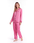 Silk Pajama Set for Women – Soft, Breathable, Luxury Sleepwear with Long Sleeves & Pants