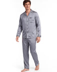 Men’s Cooling Pajama Set – Breathable Long Sleeve Sleepwear for Night Comfort